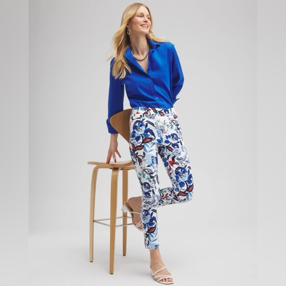 Chico’s Brigitte Cool Floral Ankle Pants - Picture 2 of 11